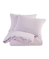 Swift Home Ultra Soft Valatie Cotton Garment Washed Dyed Reversible 3 Piece Duvet Cover Set