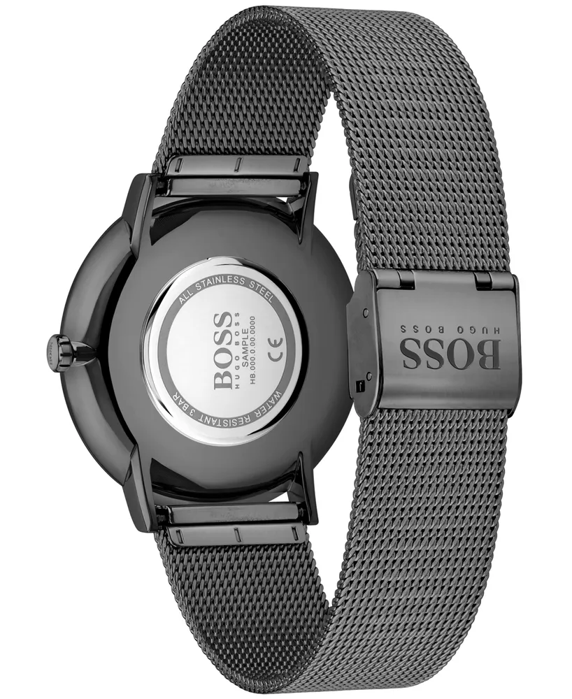 Hugo Boss Men's Skyliner Black Stainless Steel Mesh Bracelet Watch 40mm