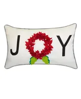 Edie@Home Joy Dimensional Indoor and Outdoor Decorative Pillow, 24" x 14"