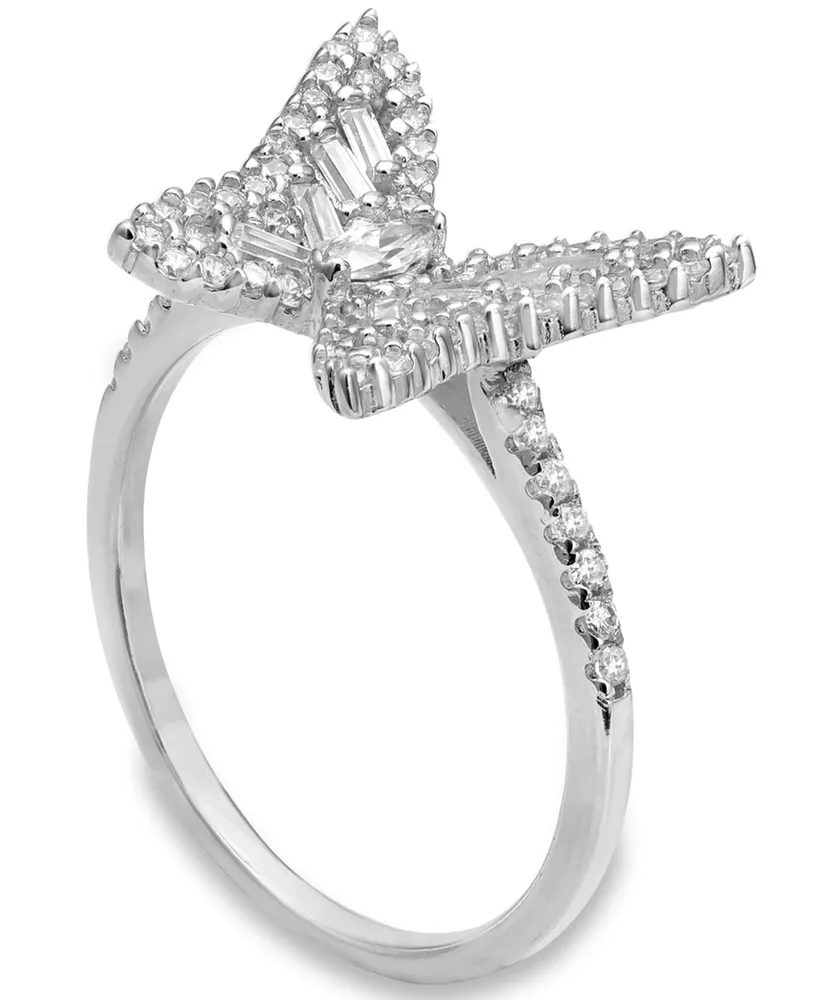 Giani Bernini Cubic Zirconia Butterfly Statement Ring Sterling Silver, Created for Macy's