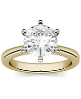 Moissanite Solitaire Engagement Ring 1-9/10 ct. t.w. Diamond Equivalent 14k White, Yellow or Rose Gold