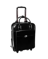 McKlein Melrose 15" Top Grain Cowhide Leather Vertical Wheeled Ladies' Laptop Briefcase