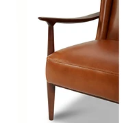 Jollene 29" Leather Winged Accent Chair, Created for Macy's