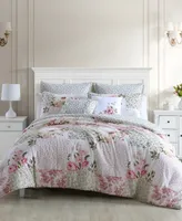 Laura Ashley Ailyn Cotton Reversible 5 Piece Comforter Set, Twin