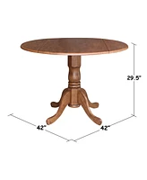 Round Dual Drop Leaf Pedestal Table