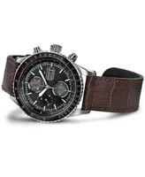 Hamilton Men's Swiss Automatic Chronograph Khaki Aviation Converter Brown Leather Strap Watch 44mm