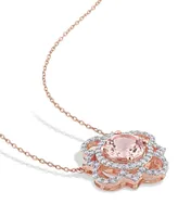 Morganite and Diamond Quatrefoil Necklace