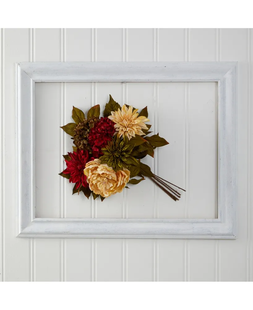 Peony, Hydrangea and Dahlia Artificial Flower Bouquet, Set of 2