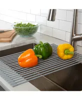 Kitchen Details Silicone Coated Roll Up Over The Sink Drying Rack