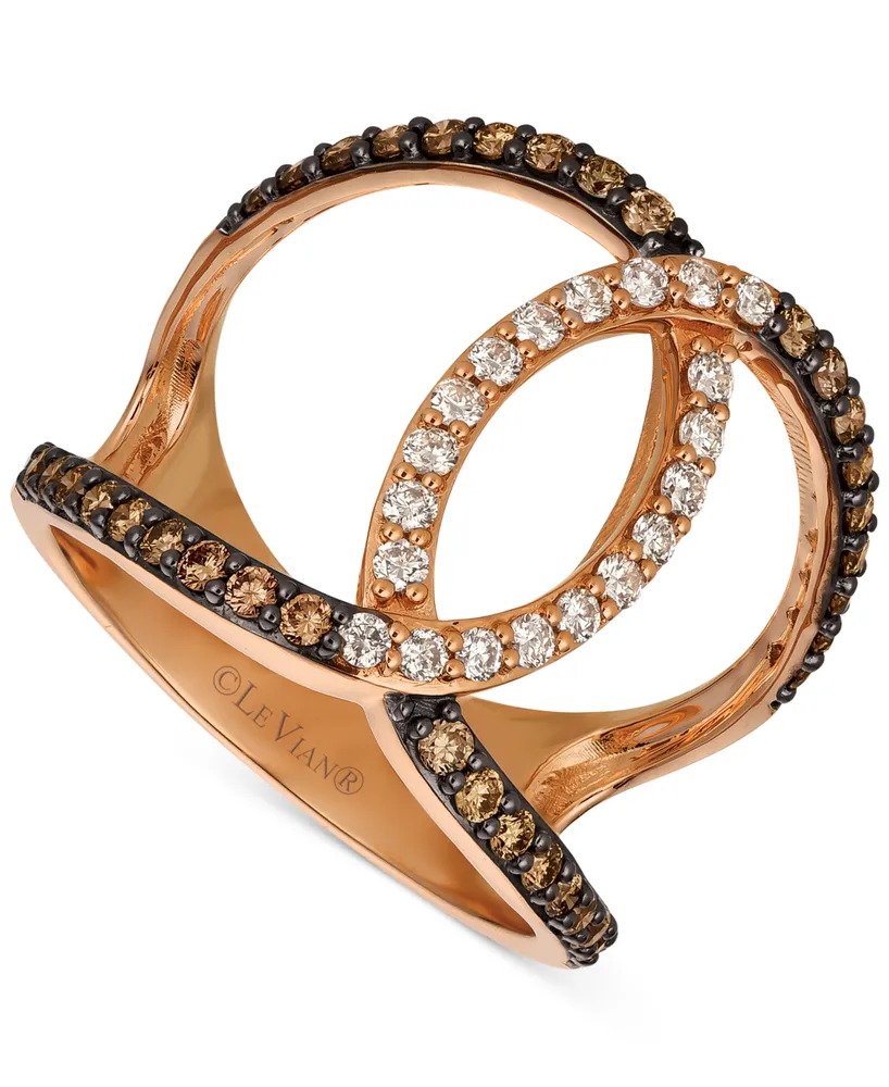 Le Vian Nude Diamond & Chocolate Diamond Ombre Ring (3/4 ct. t.w.) in 14k Rose Gold