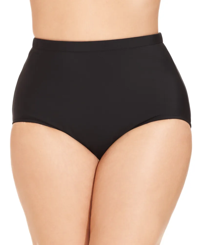 Swim Solutions Plus Mid-Rise Tummy-Control Bottoms