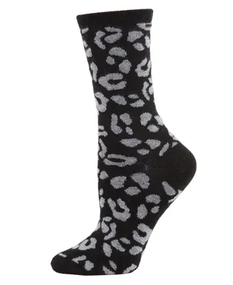 Leopard Animal Print Cashmere Women's Crew Socks