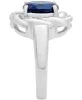 Blue Sapphire (1-3/4 ct. t.w.) & White Sapphire (1/6 ct. t.w.) Ring in Sterling Silver