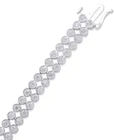 Diamond Double Row Bracelet (1 ct. t.w.) in Sterling Sliver