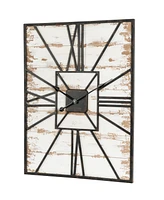 Glitzhome Oversized Farmhouse Wooden Wall Clock