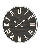Glitzhome Oversized Farmhouse Wooden Galvanized Wall Clock