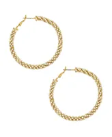 Crystal Gold Plated Rope Hoop Earrings