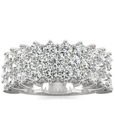 Charles & Colvard Moissanite Triple Row Band (3 ct. t.w. Dew) 14k White Gold