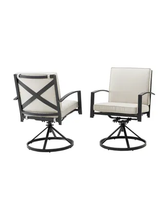 Kaplan 2 Piece Outdoor Dining Swivel Chair Set