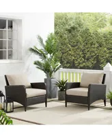 Kiawah 2 Piece Outdoor Wicker Chair Set