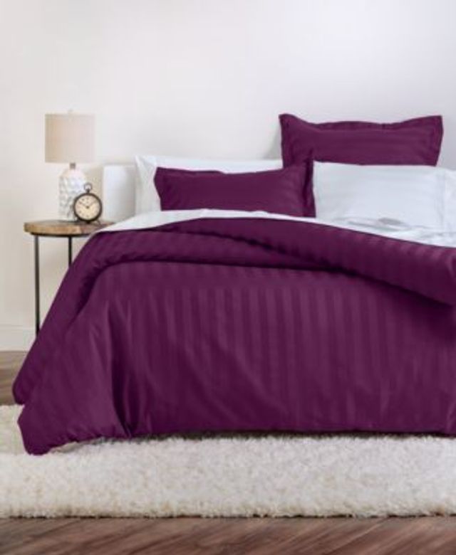 Charter Club Damask 1.5 Stripe 550 Thread Count 100 Cotton Duvet Cover Sets Created For Macys