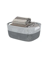 Simplify 2-Tone Decorative Large Storage Basket