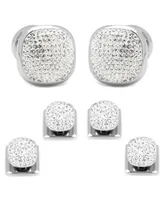 Men's Pave Cufflink and Stud Set