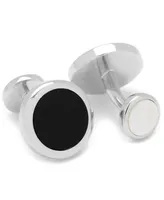 Men's Double Sided Round Beveled Cufflink and Stud Set