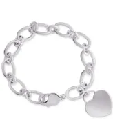 Diamond Heart Charm Bracelet (1/10 ct. t.w.) Sterling Silver or 14k Gold-Plated