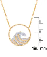 Diamond Accent Wave Gold Plate Necklaces