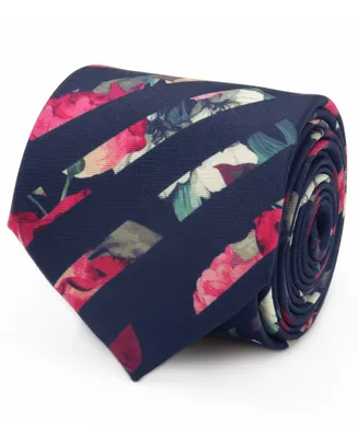 Men's Painted Floral Stripe Tie