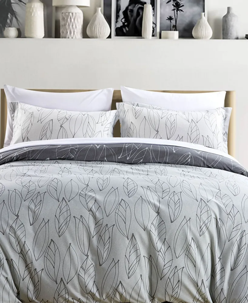 Premium Ultra-Soft Modern Foliage Comforter and Sham Set, King/California King