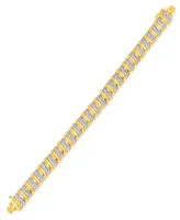Diamond Accent S Link Bracelet in Gold-Plate