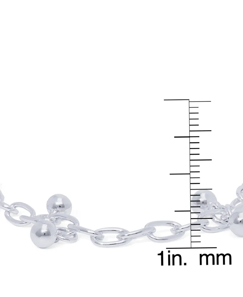 Silver Plated Bead Open Link Bracelet