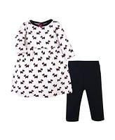 Hudson Baby Toddler Girls Quilted Cotton Long-Sleeve Dress and Leggings 2pc Set