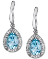Sky Blue Topaz (4 ct. t.w.) & White Topaz (5/8 ct. t.w.) Drop Earrings in Sterling Silver