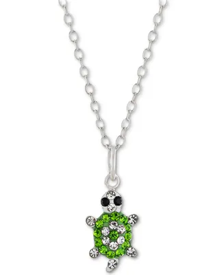 Giani Bernini Crystal Pave Turtle 18" Pendant Necklace in Sterling Silver, Created for Macy's