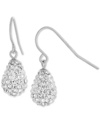 Giani Bernini Crystal Pave Teardrop Drop Earrings in Sterling Silver, Created for Macy's