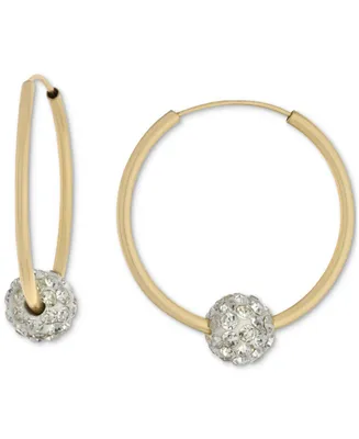 Giani Bernini Crystal Ball Small Hoop Earrings, 0.82", Created for Macy's