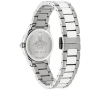 Gucci Women's Swiss G-Timeless Iconic Diamond (1/20 ct. t.w.) Stainless Steel Bracelet Watch 27mm