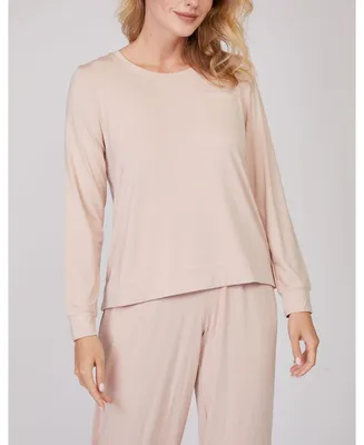 Pure Fiber Pleated Back Long Sleeve Loungewear