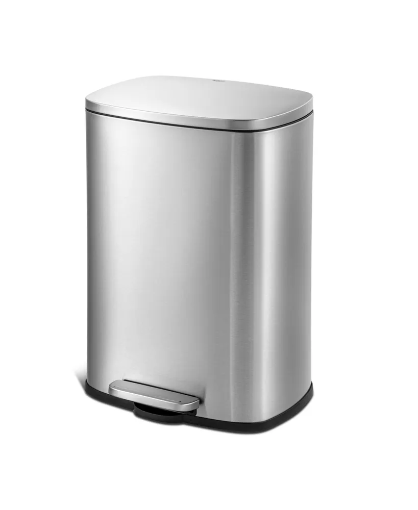 iTouchless Airstep 18 Gallon Step-On Kitchen Stainless Steel Trash Can