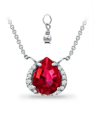 Giani Bernini Lab Grown Ruby and Cubic Zirconia Accent Necklace