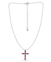 Giani Bernini Lab Grown Ruby and Cubic Zirconia Cross Pendant