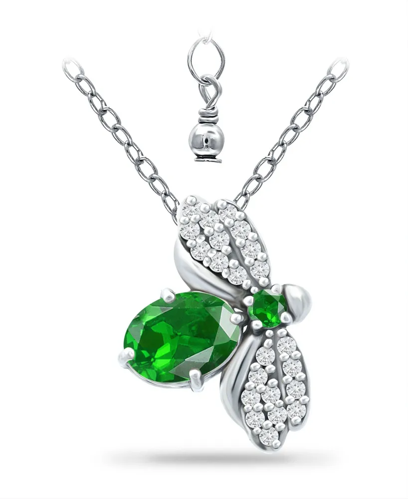 Giani Bernini Created Green Quartz and Cubic Zirconia Bee Pendant