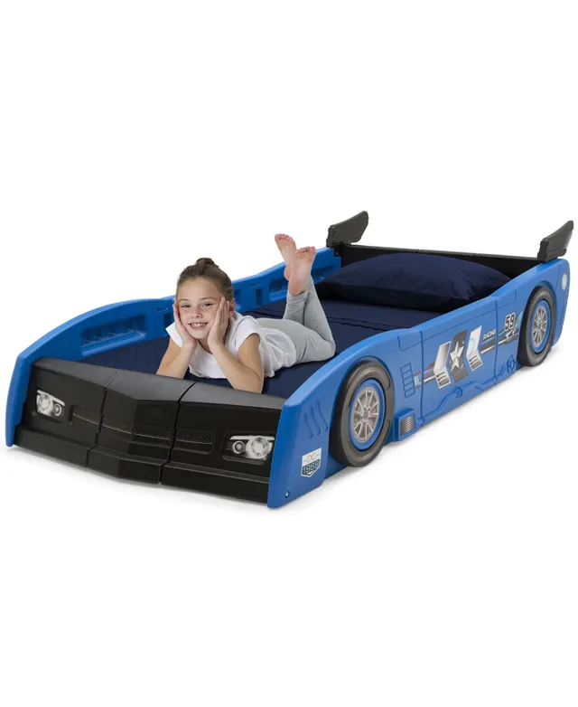 Delta Children Turbo Race Car Twin Bed, Blue 