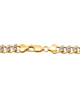 Polished Diamond Cut 7MM Curb Chain Bracelet in 10K Yellow Gold