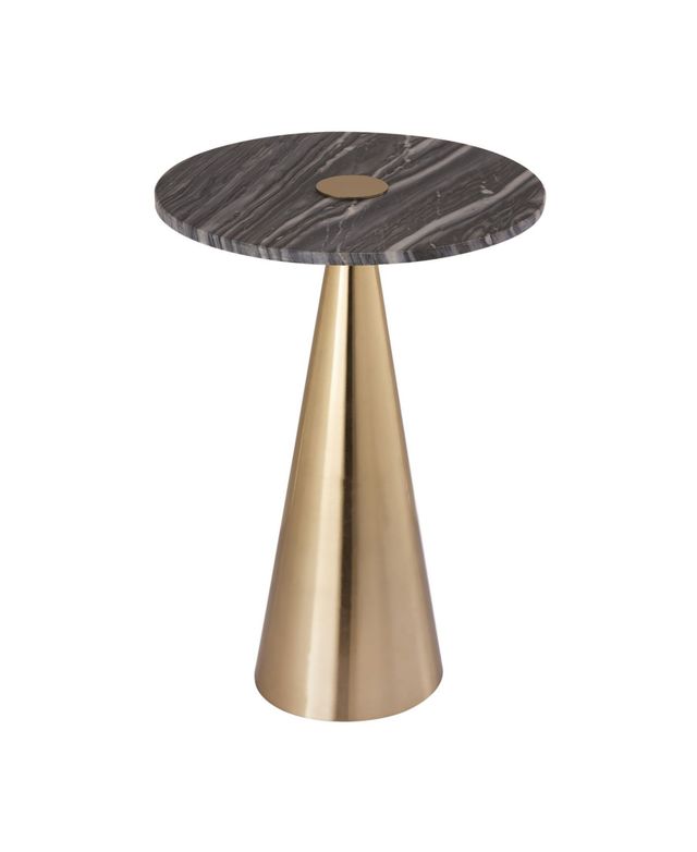 Addyson Marble Side Table - Gray Marble, Gold