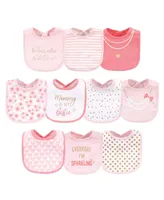 Little Treasure Baby Girl Cotton Bibs 10pk, Brunch, One Size