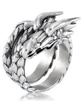 Andrew Charles by Andy Hilfiger Men's Dragon Coil Ring Stainless Steel